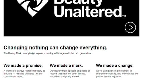 CVS Beauty Unaltered Web Page